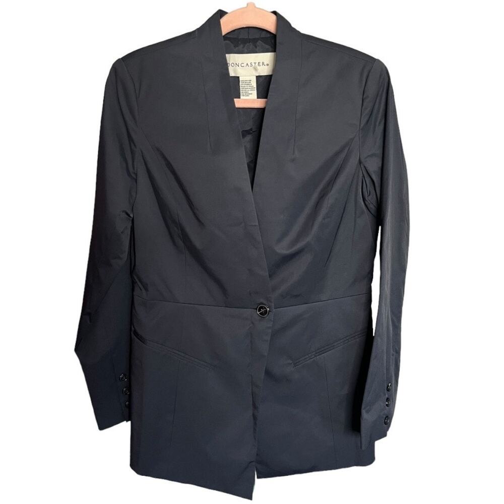 Doncaster black blazer business jacket single button size 6 NWOT